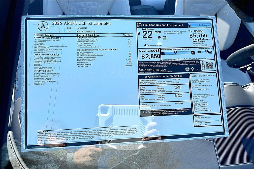 New 2026 Mercedes-Benz CLE 53 AMG 4MATIC Cabriolet image 14