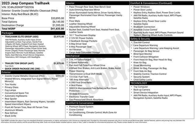 Used 2023 Jeep Compass Trailhawk w/ Trailhawk Elite Group image 27