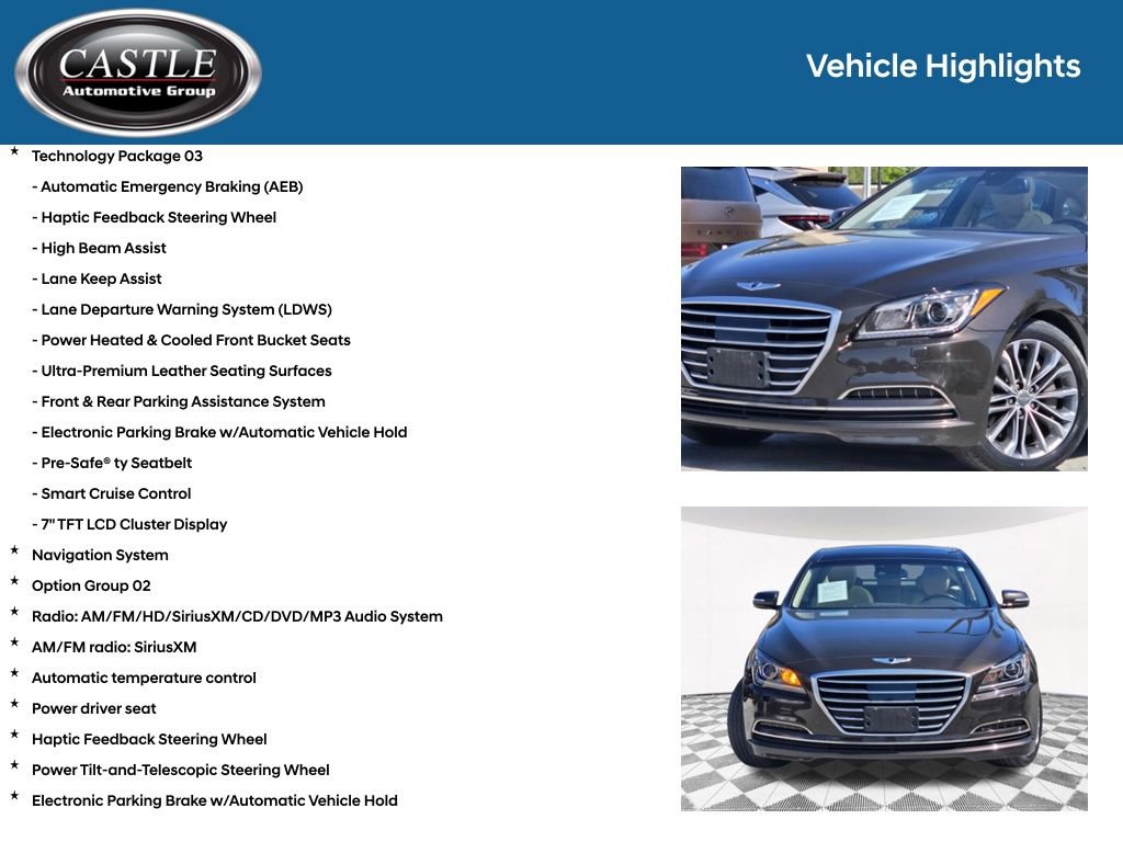 Used 2015 Hyundai Genesis 3.8 w/ Option Group 03 AWD/4WD image 8