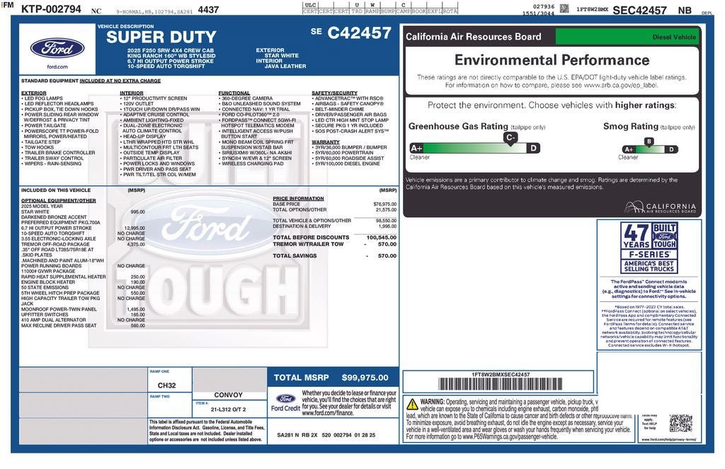Used 2025 Ford F250 King Ranch w/ Tremor Off-Road Package AWD/4WD image 38