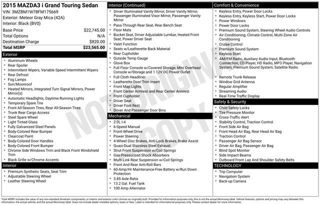 Used 2015 MAZDA MAZDA3 i Grand Touring image 10