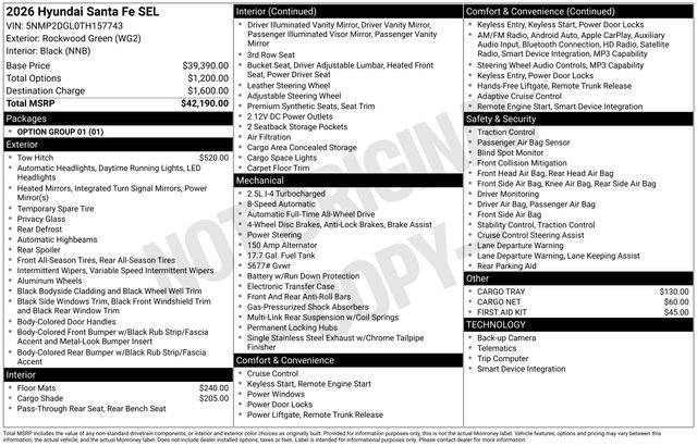 New 2026 Hyundai Santa Fe SEL AWD/4WD image 38