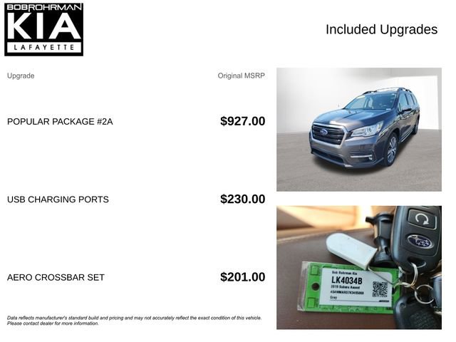Used 2019 Subaru Ascent Touring w/ Popular Package #2A AWD/4WD image 4