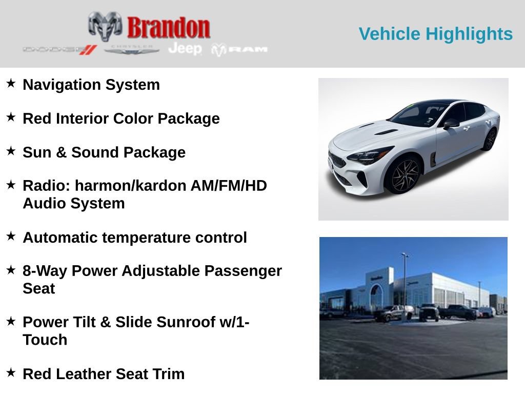 Used 2022 Kia Stinger GT-Line w/ Sun & Sound Package AWD/4WD image 5