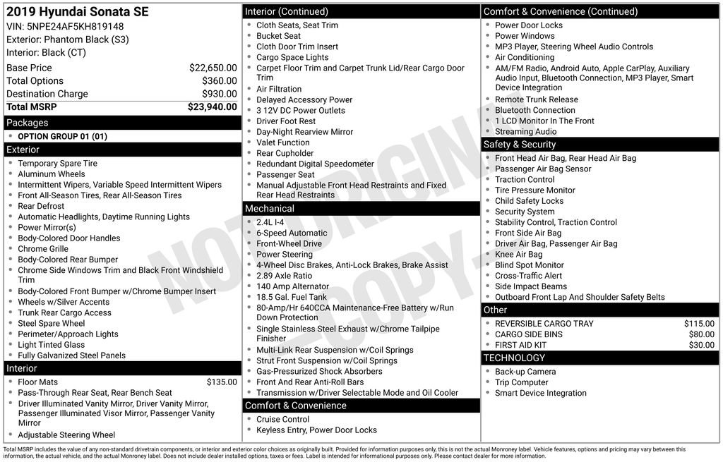 Used 2019 Hyundai Sonata SE image 8