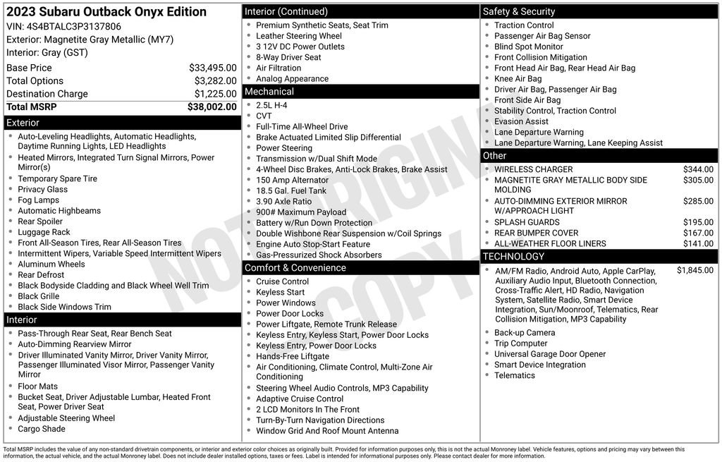 Certified 2023 Subaru Outback Onyx Edition image 8