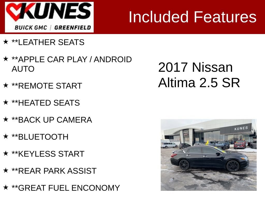 Used 2017 Nissan Altima 2.5 SR w/ Midnight Edition Package image 2