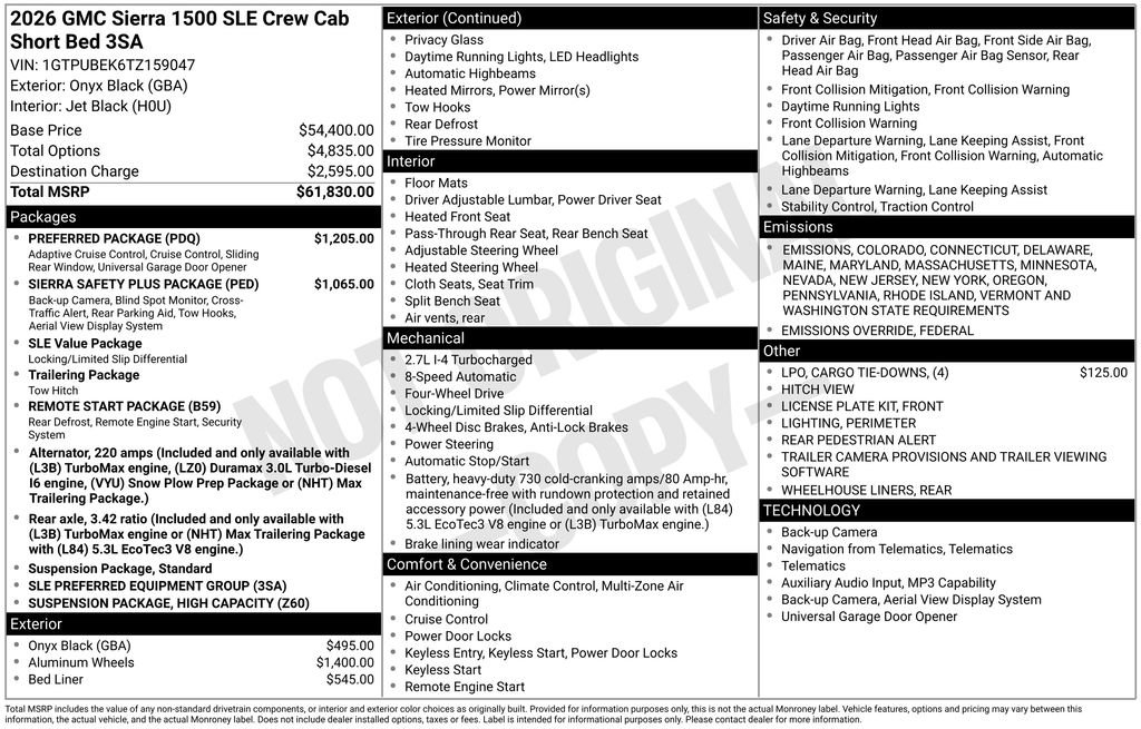 New 2026 GMC Sierra 1500 SLE w/ Preferred Package image 6
