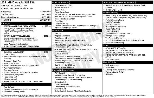 Used 2021 GMC Acadia SLE w/ Driver Convenience Package image 5