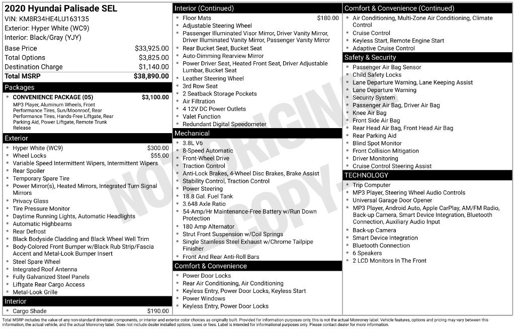 Used 2020 Hyundai Palisade SEL w/ Convenience Package FWD image 32