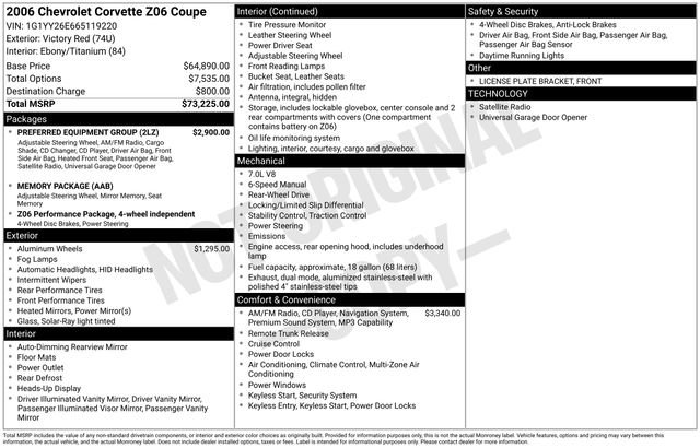 Used 2006 Chevrolet Corvette Z06 w/ Preferred Equipment Group RWD image 25
