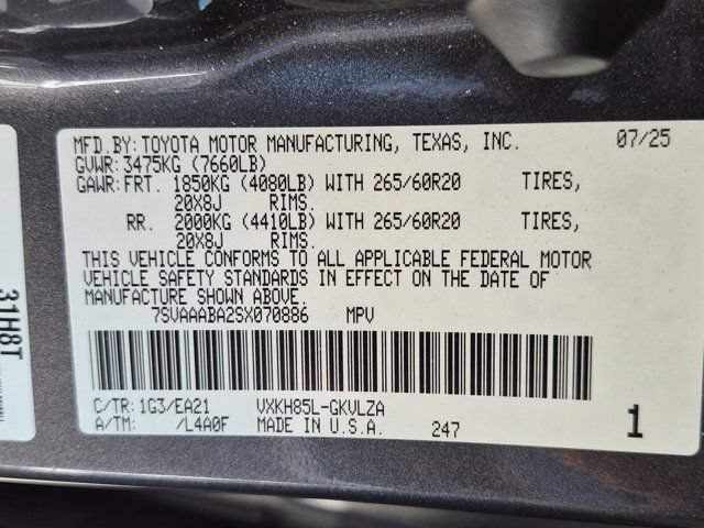 Certified 2025 Toyota Sequoia Limited w/ Tow Technology Package AWD/4WD image 26