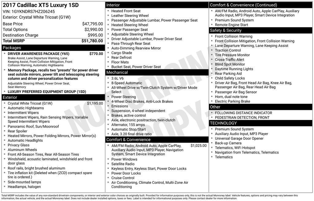 Used 2017 Cadillac XT5 Luxury w/ Driver Awareness Package image 2