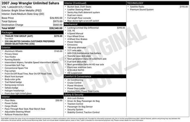 Used 2007 Jeep Wrangler Unlimited Sahara w/ Trailer Tow Group image 7