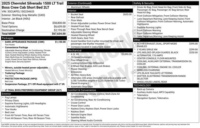 Used 2025 Chevrolet Silverado 1500 LT Trail Boss w/ Dark Appearance Package AWD/4WD image 35