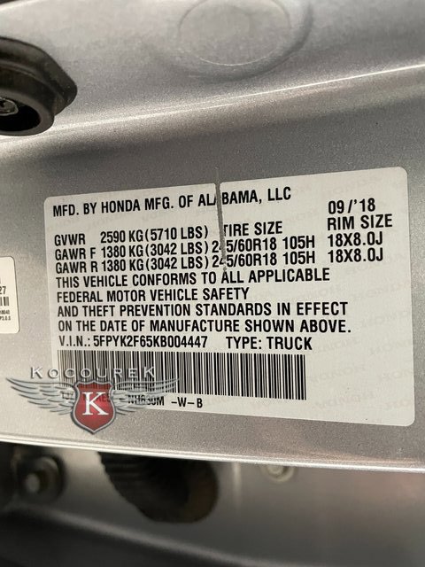 Used 2019 Honda Ridgeline RTL-T image 27