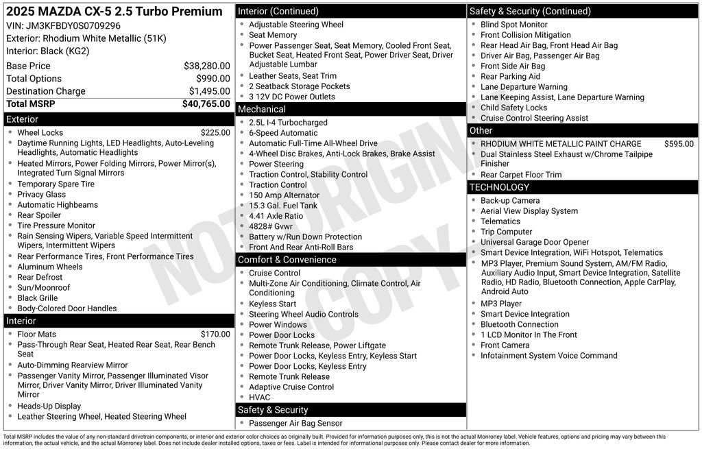 Certified 2025 MAZDA CX-5 2.5 Turbo w/ Premium Package AWD/4WD image 10