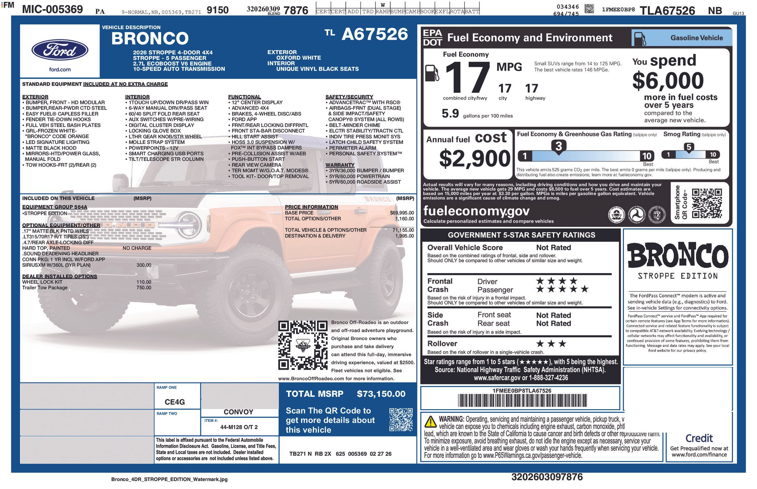 New 2026 Ford Bronco Stroppe Edition AWD/4WD image 6