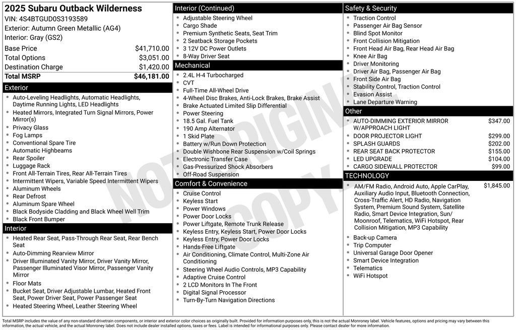 Certified 2025 Subaru Outback Wilderness image 4