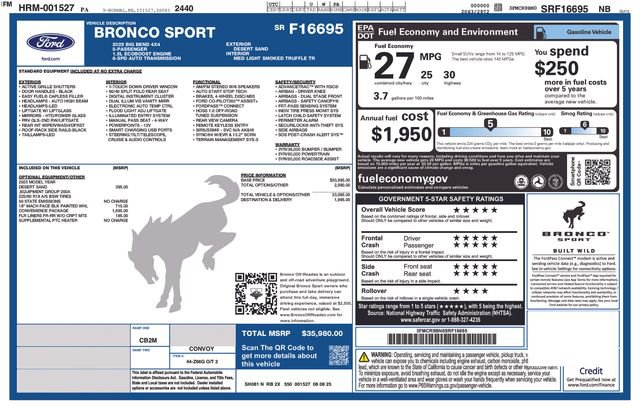 Used 2025 Ford Bronco Sport Big Bend w/ Convenience Package AWD/4WD image 23