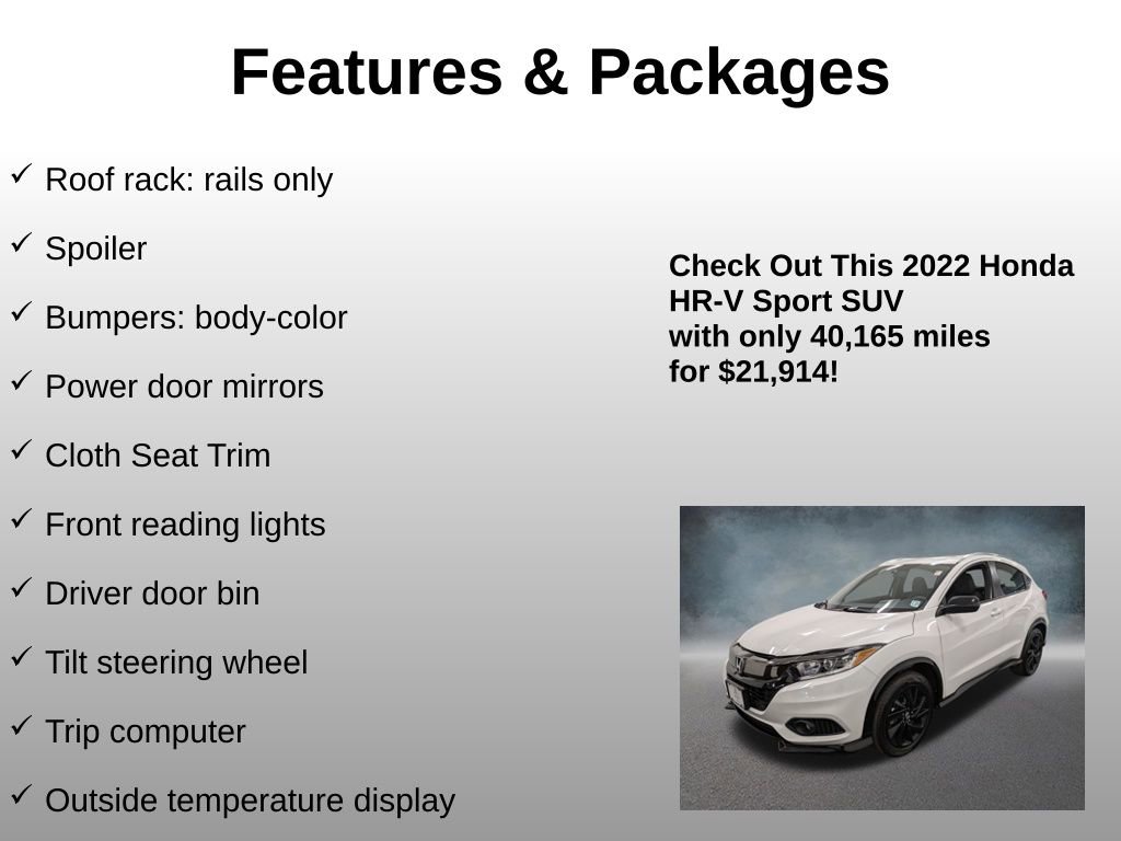 Certified 2022 Honda HR-V Sport image 20