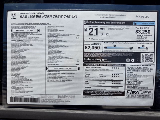 New 2026 RAM 1500 Big Horn AWD/4WD image 3