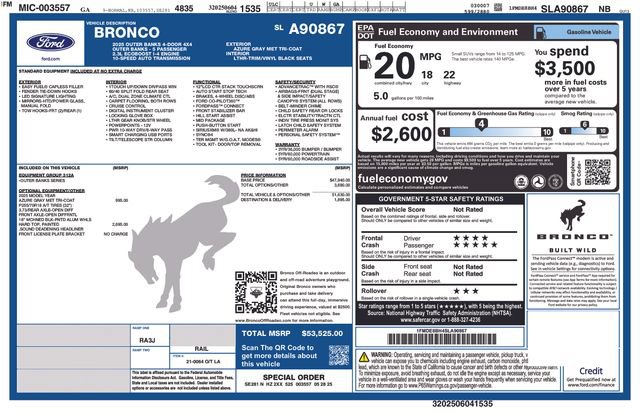 Used 2025 Ford Bronco Outer Banks AWD/4WD image 19