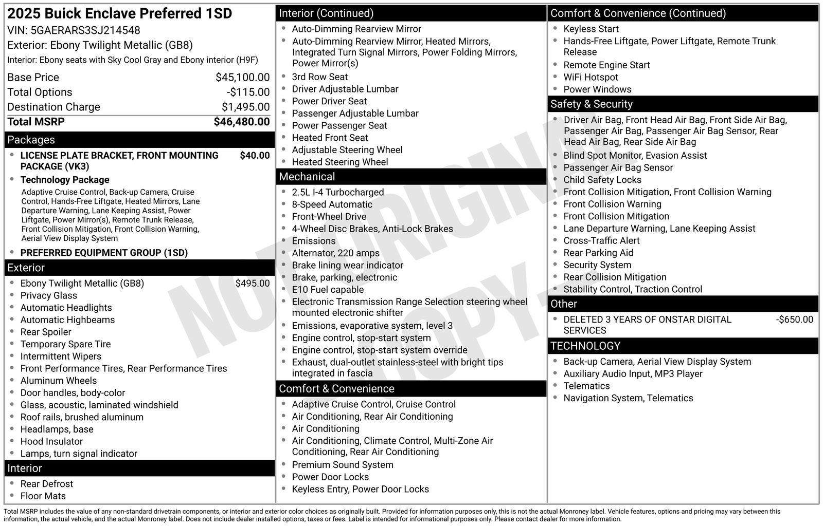 Used 2025 Buick Enclave Preferred FWD image 38