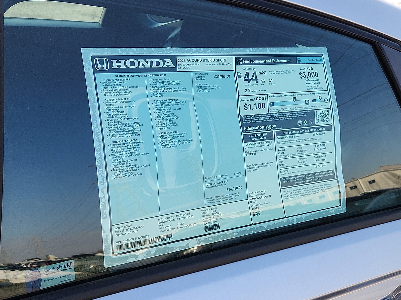 New 2026 Honda Accord Sport image 18