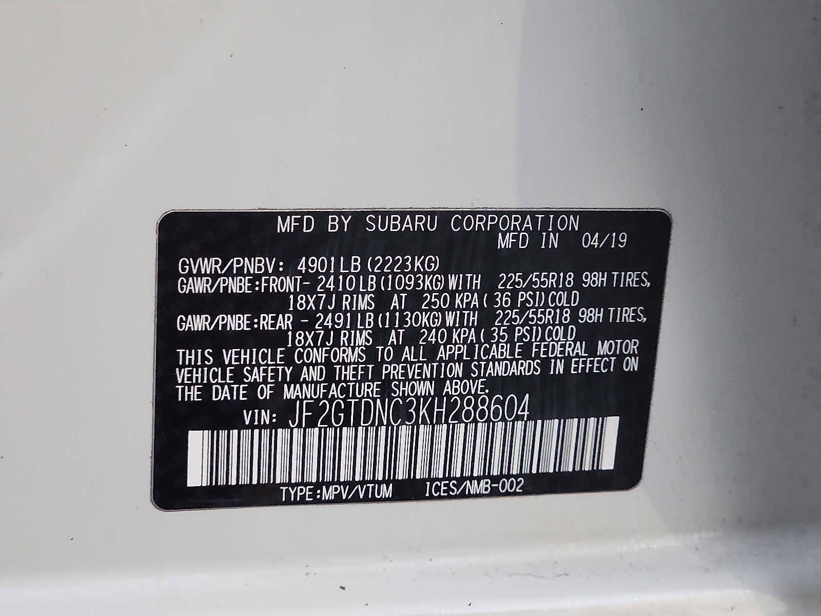 Used 2019 Subaru Crosstrek Hybrid w/ Moonroof Package w/Navigation image 28