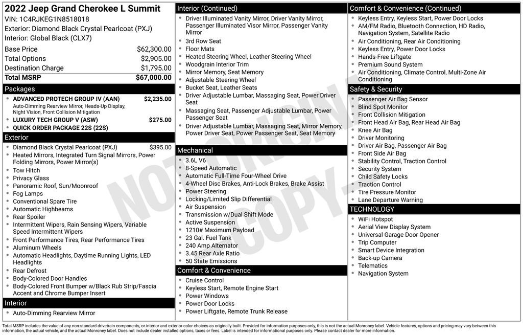Certified 2022 Jeep Grand Cherokee L Summit w/ Advanced Protech Group IV image 7