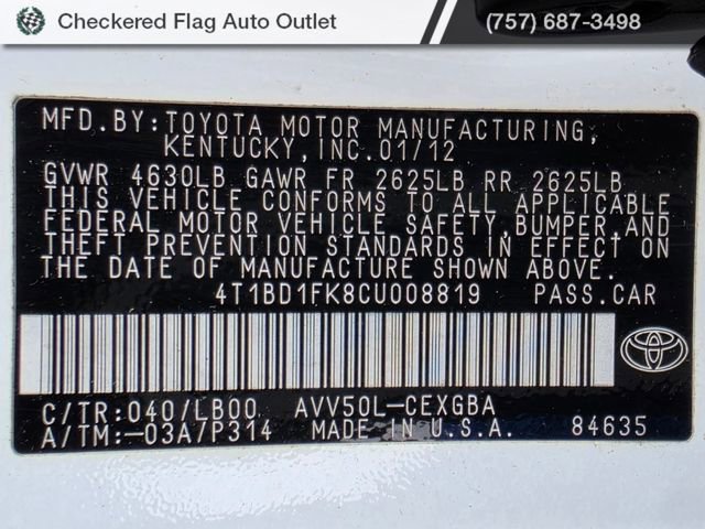 Used 2012 Toyota Camry XLE w/ Leather Pkg image 22