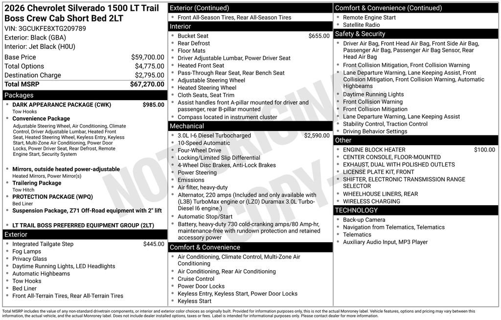 New 2026 Chevrolet Silverado 1500 LT Trail Boss w/ Dark Appearance Package image 3