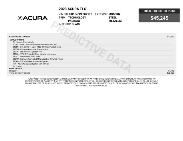 Used 2023 Acura TLX w/ Technology Package FWD image 2