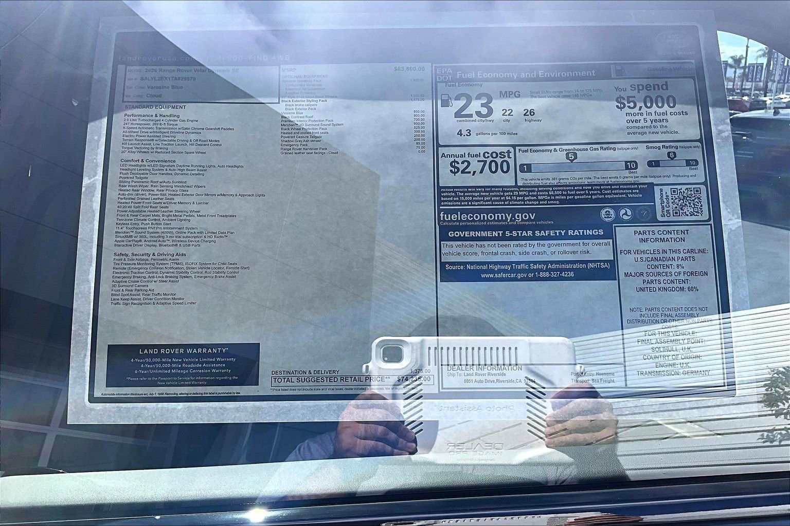 New 2026 Land Rover Range Rover Velar Dynamic SE image 14