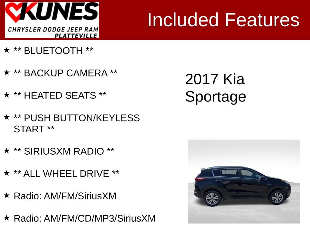 Used 2017 Kia Sportage LX w/ LX Popular Package AWD/4WD video 2