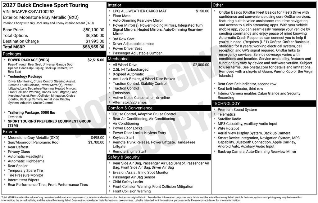 New 2027 Buick Enclave Sport Touring w/ Power Package AWD/4WD image 5