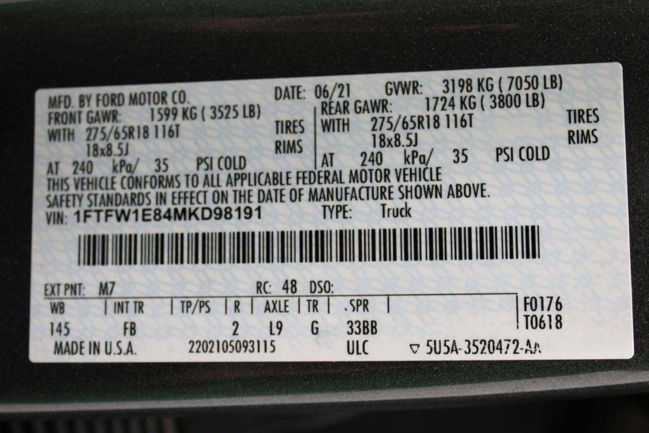 Used 2021 Ford F150 XLT w/ Equipment Group 302A High AWD/4WD image 88