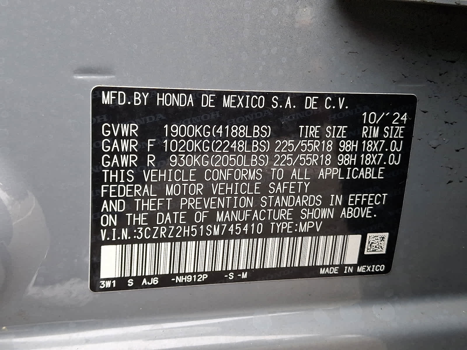 Certified 2025 Honda HR-V Sport image 29