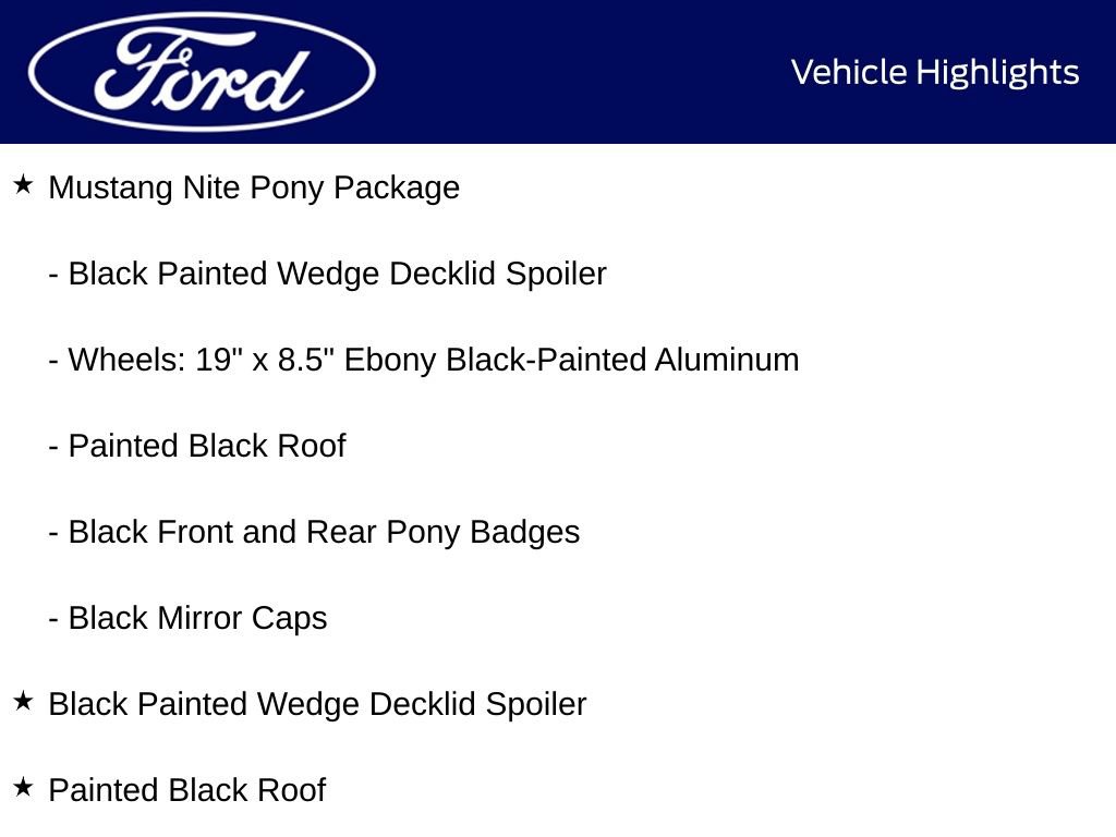 New 2026 Ford Mustang Coupe w/ Mustang Nite Pony Package RWD image 5