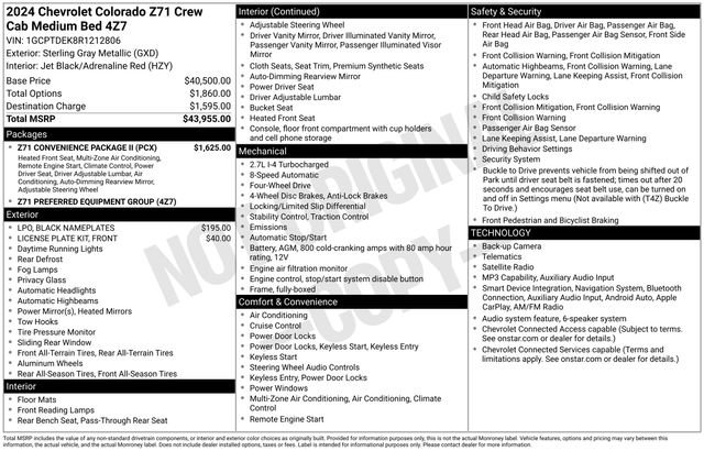 Certified 2024 Chevrolet Colorado Z71 w/ Z71 Convenience Package 2 AWD/4WD image 25