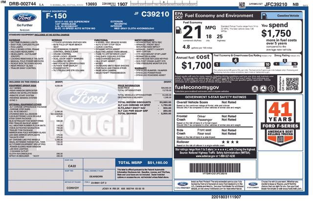 Used 2018 Ford F150 XLT w/ Equipment Group 302A Luxury RWD image 5