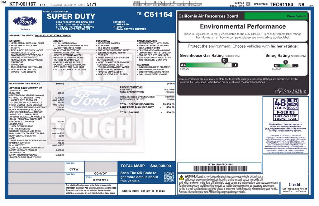 Used 2026 Ford F250 Lariat w/ Black Appearance Package AWD/4WD image 34