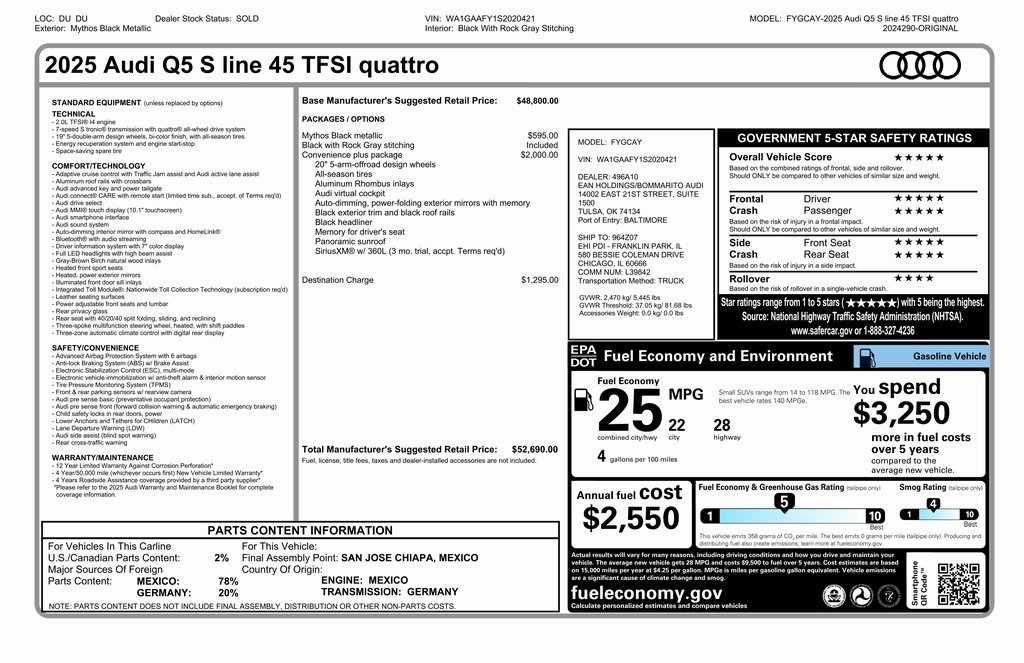 Used 2025 Audi Q5 2.0T Premium image 2