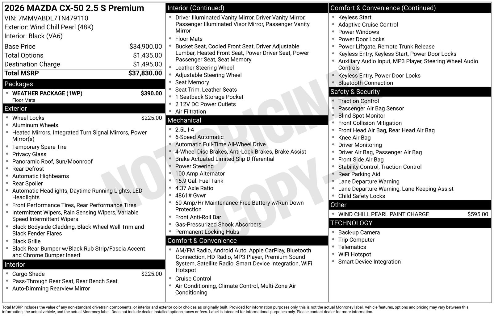 New 2026 MAZDA CX-50 AWD 2.5 S w/ Weather Package image 22