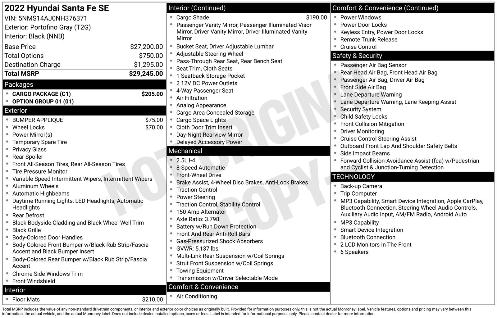 Used 2022 Hyundai Santa Fe SE w/ Cargo Package FWD image 26