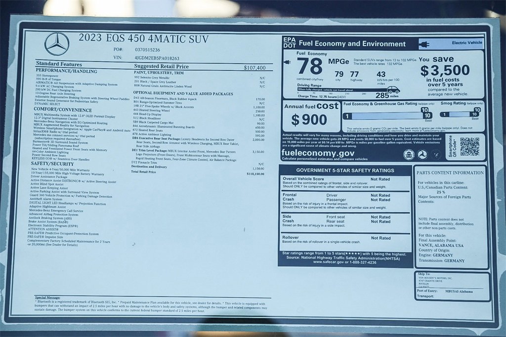 Used 2023 Mercedes-Benz EQS 450+ 4MATIC SUV image 36