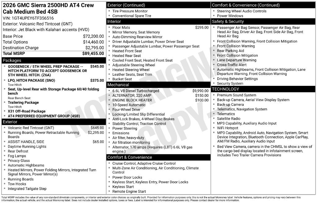 New 2026 GMC Sierra 2500 AT4 AWD/4WD image 11