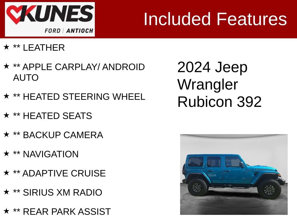Used 2024 Jeep Wrangler Unlimited Rubicon 392 w/ Dual Top Group AWD/4WD image 3