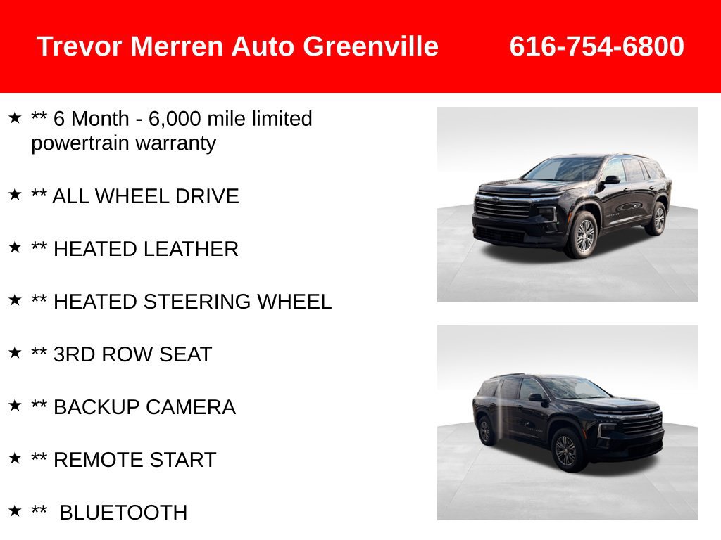 Used 2024 Chevrolet Traverse LT w/ LPO, Floor Liner Package AWD/4WD image 7